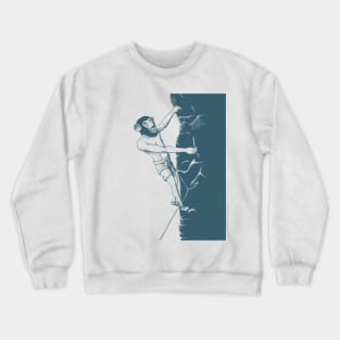 Monkey man climbing the wall Crewneck Sweatshirt